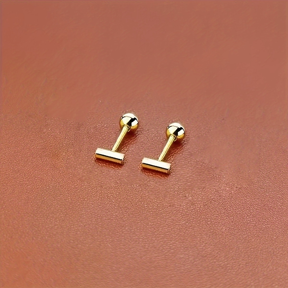 Stylish Stainless Steel Golden Stick-shaped Earrings